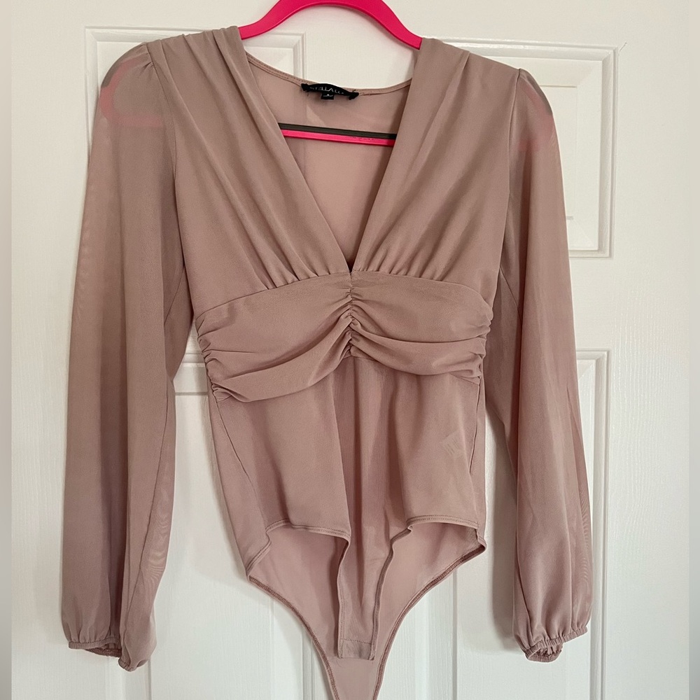 Stella Luce mauve mesh bodysuit size s